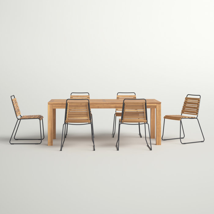 Hykkon Braeden Rectangular 6 Person 200cm Long Dining Set Wayfair.co.uk